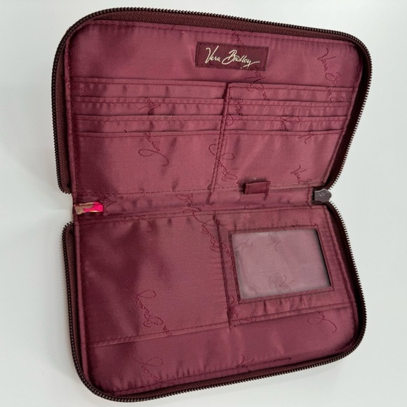 Vera Bradley Floral Paisley Wallet – Brown, Maroon, Beige, Tan & Hot Pink - Picture 7 of 7